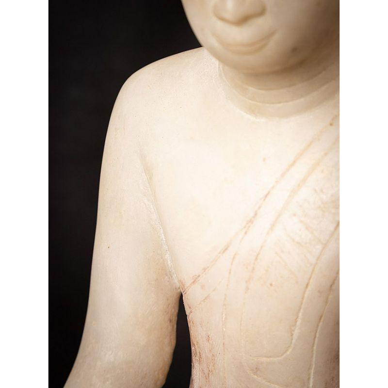 Antique Marble Burmese Buddha Statue from Burma For Sale 6