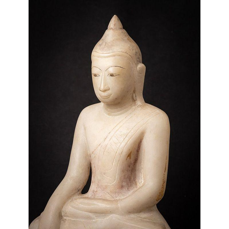 Antique Marble Burmese Buddha Statue from Burma For Sale 1