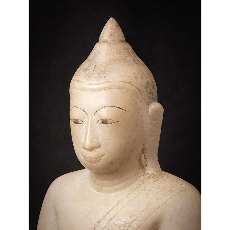 Antique Marble Burmese Buddha Statue from Burma For Sale 2