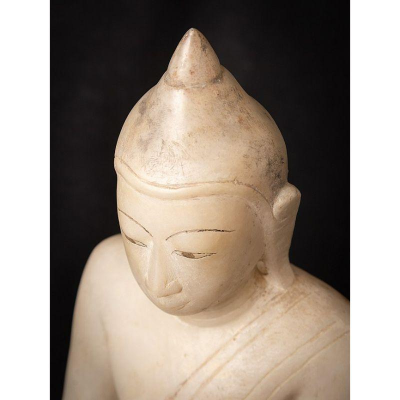 Antique Marble Burmese Buddha Statue from Burma For Sale 4