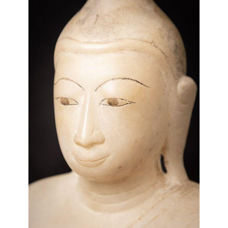 Antique Marble Burmese Buddha Statue from Burma For Sale 5
