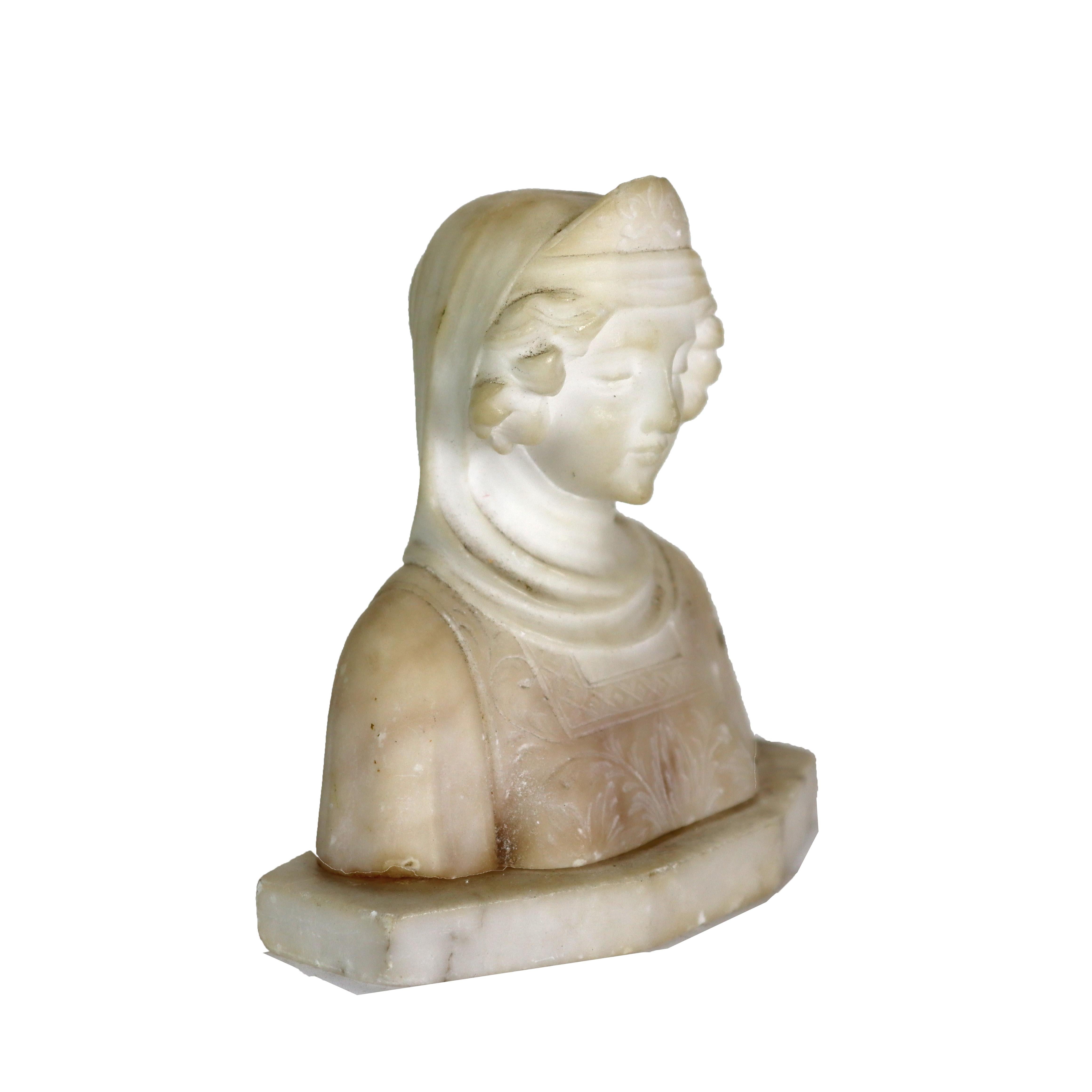 Antike Marmorbüste eines Mädchens signiert C1890 im Angebot 1
