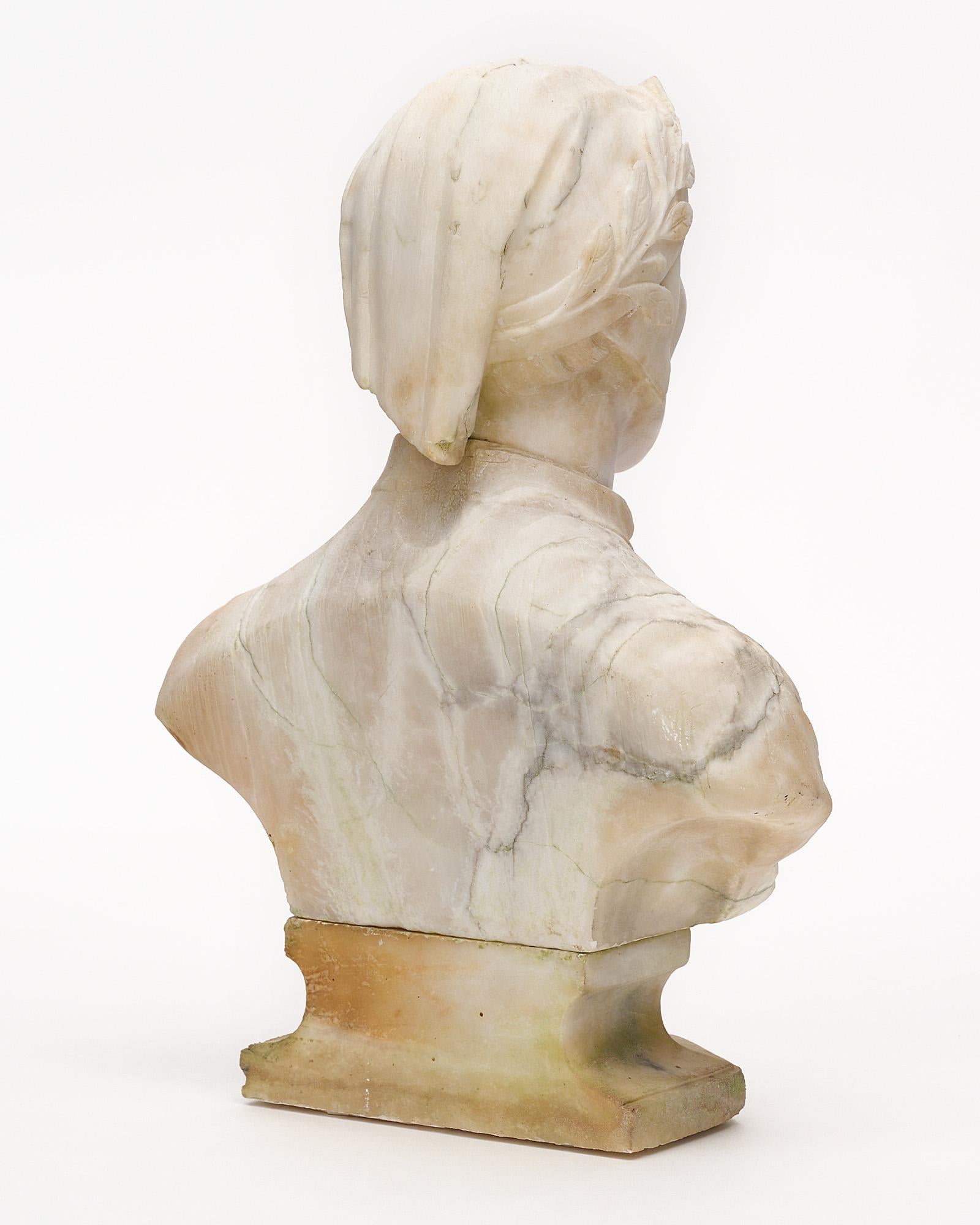 Antique Marble Bust of Dante For Sale 1