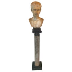 Antique Marble Bust of Young Caesar