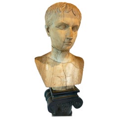 Antique Marble Bust of Young Caesar