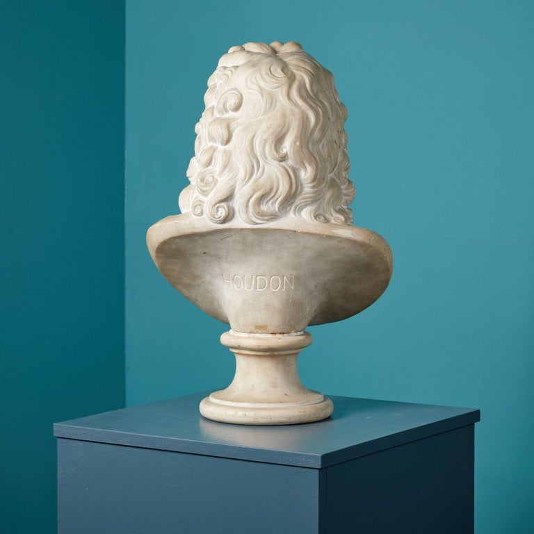 Antique Marble Bust Signed Houdon For Sale at 1stDibs