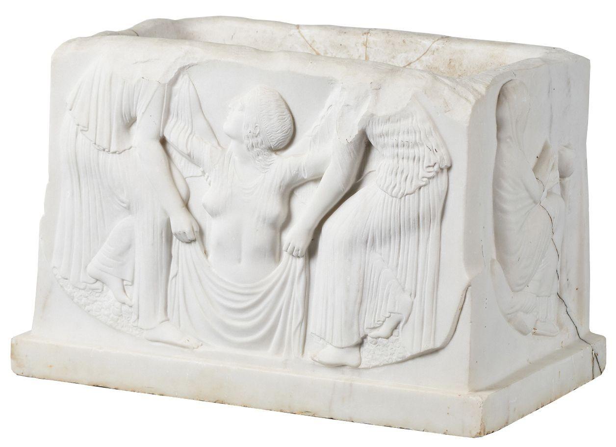 19th Century Antique Marble Carving of the Ludovisi Throne For Sale