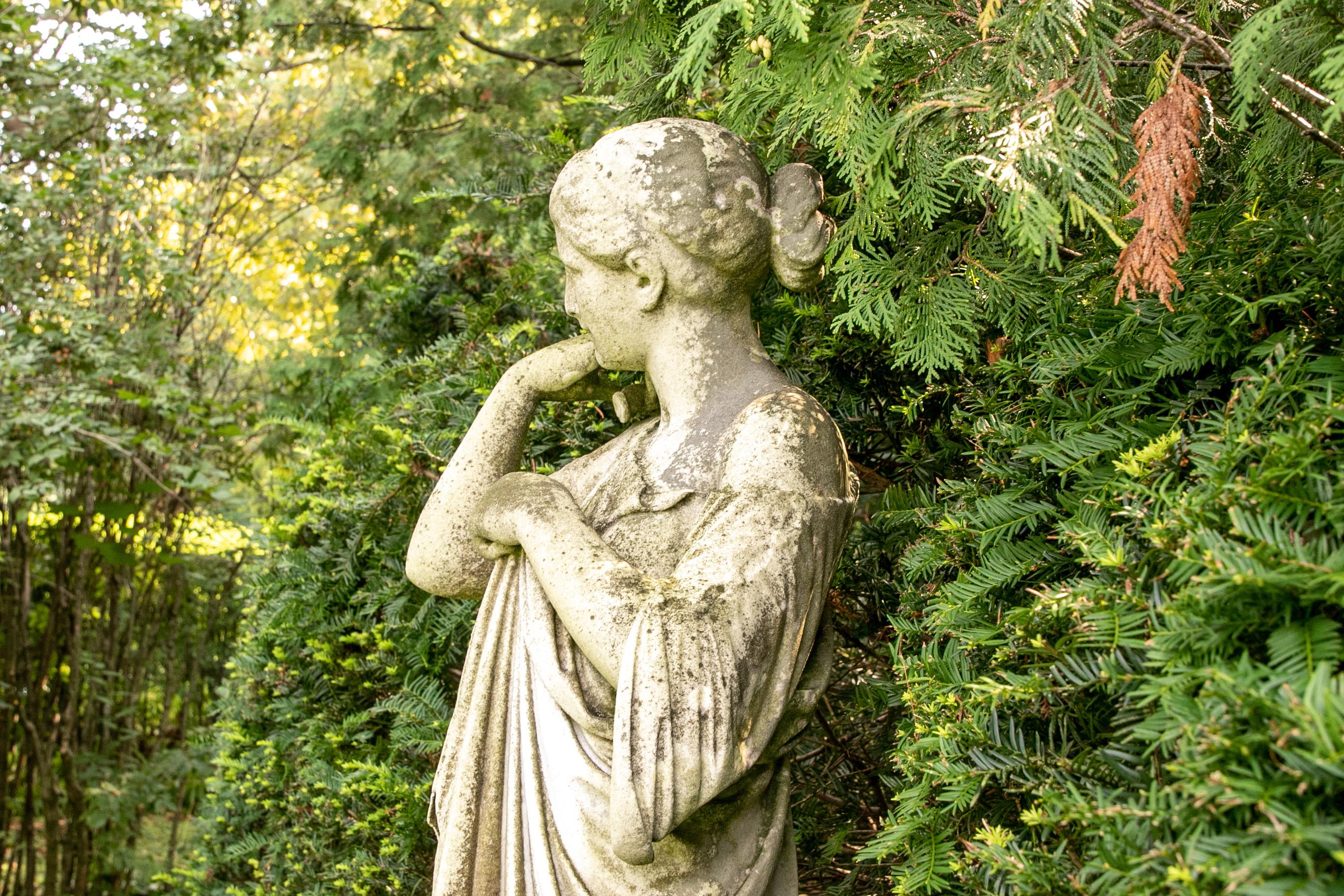 19th Century Antique Marble Classical Female Garden Figure