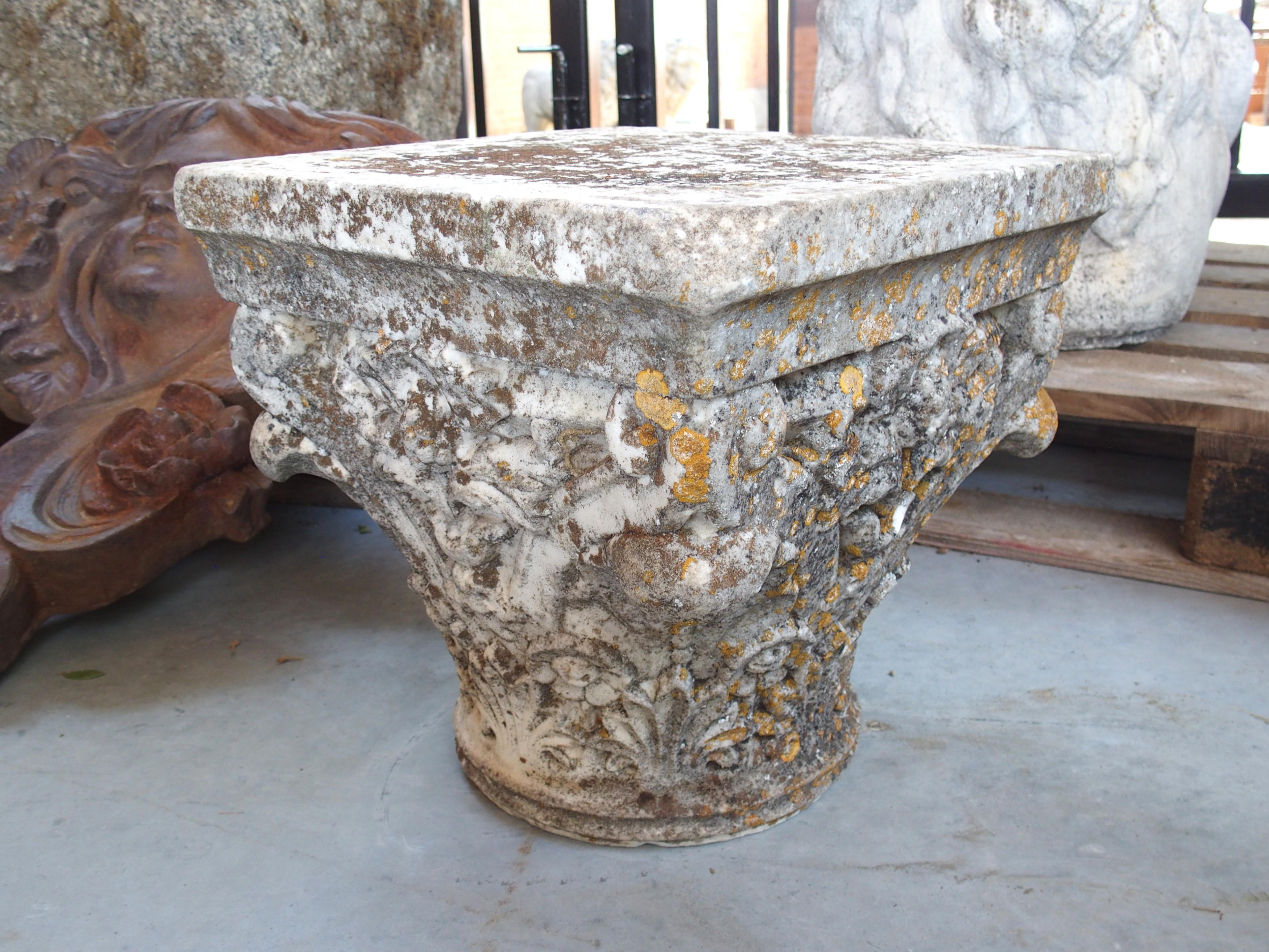 Antique Marble Column Capital from Lourmarin, France, 19th Century For Sale 6