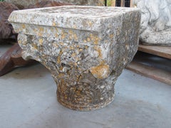 Antique Marble Column Capital from Lourmarin, France, 19th Century