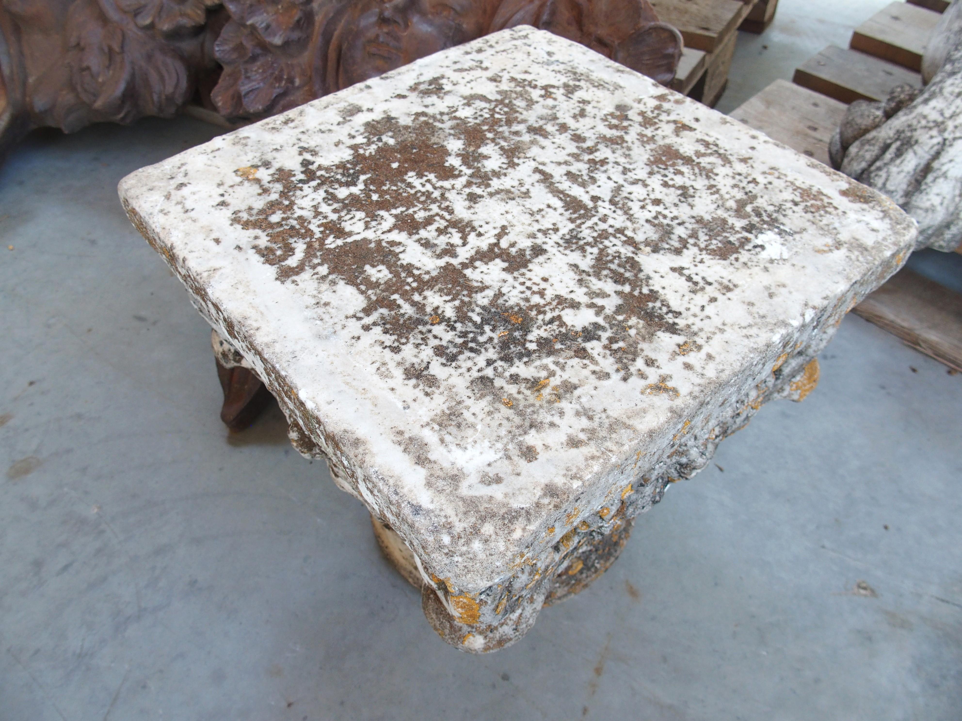 French Antique Marble Column Capital from Lourmarin, France, 19th Century For Sale