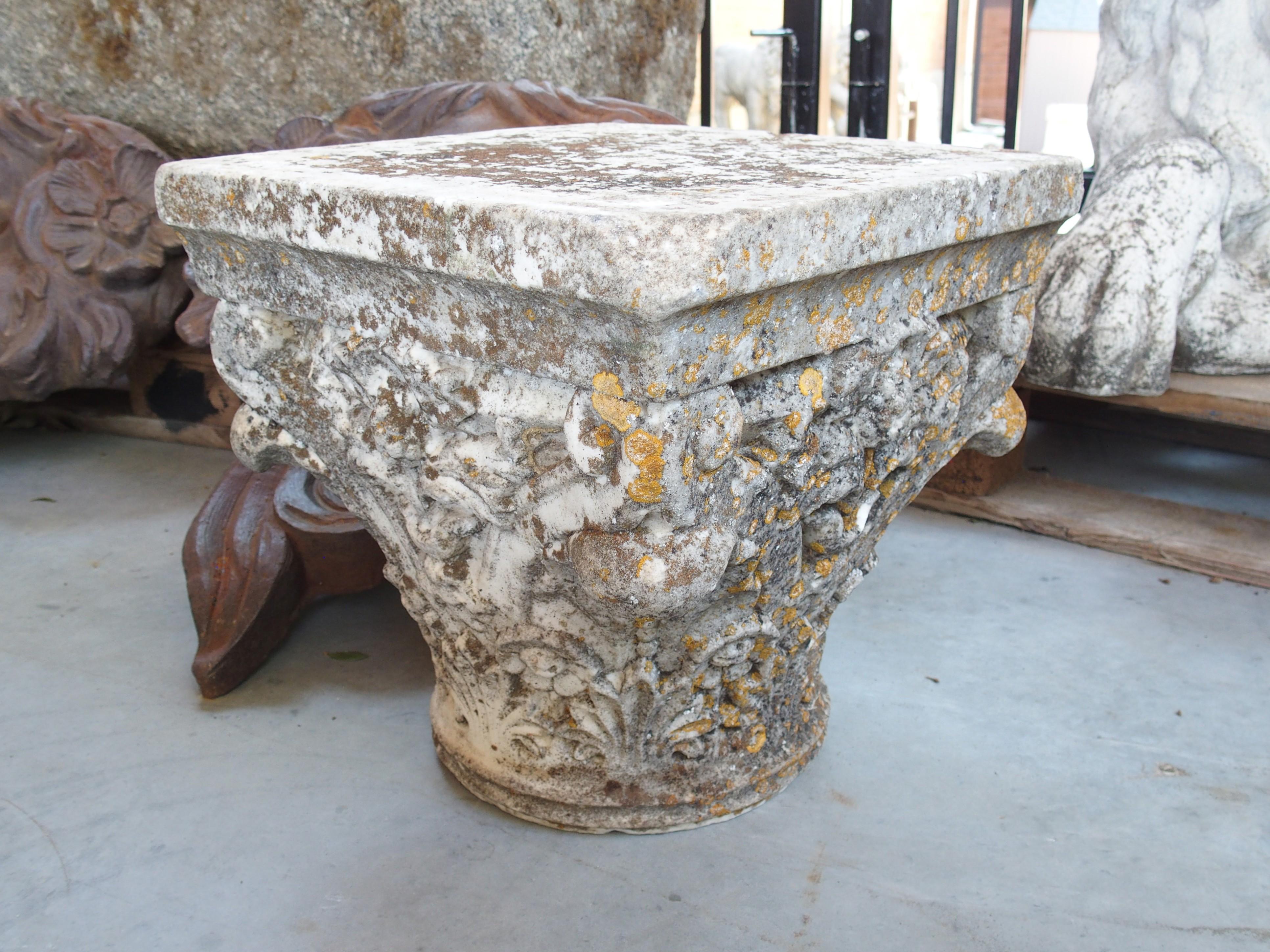 Antique Marble Column Capital from Lourmarin, France, 19th Century For Sale 1