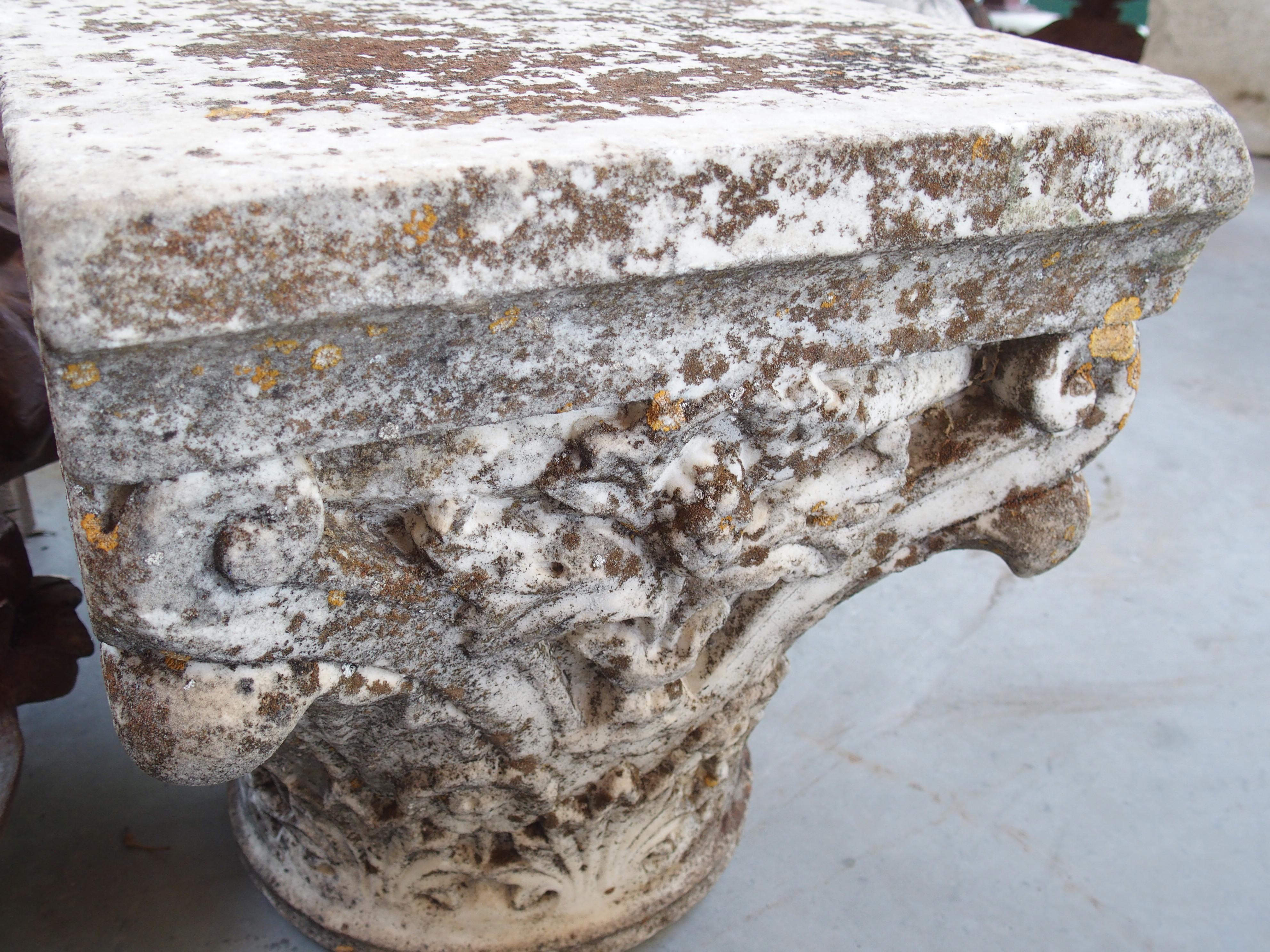 Antique Marble Column Capital from Lourmarin, France, 19th Century For Sale 3