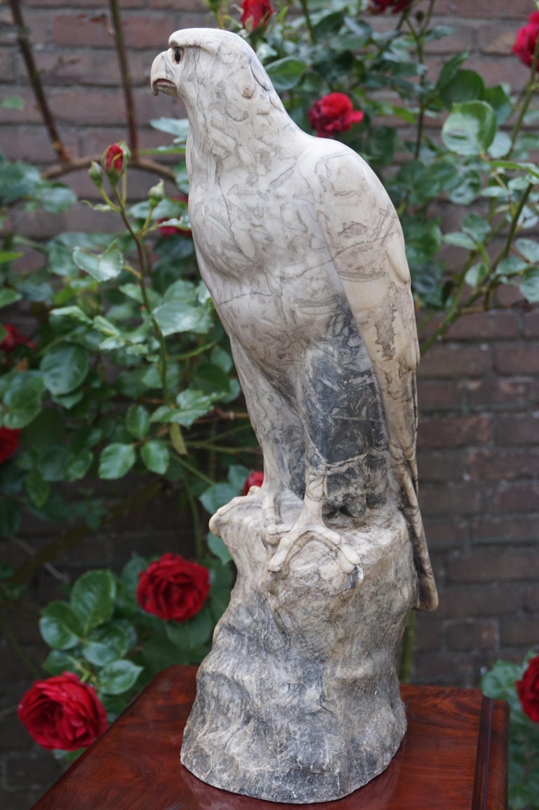 Antique Marble Eagle / Bald Eagle Sculpture w. Signature Rare and