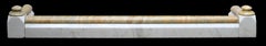 Antique Marble Fireplace Fender in Statuary White and Sienna Marble