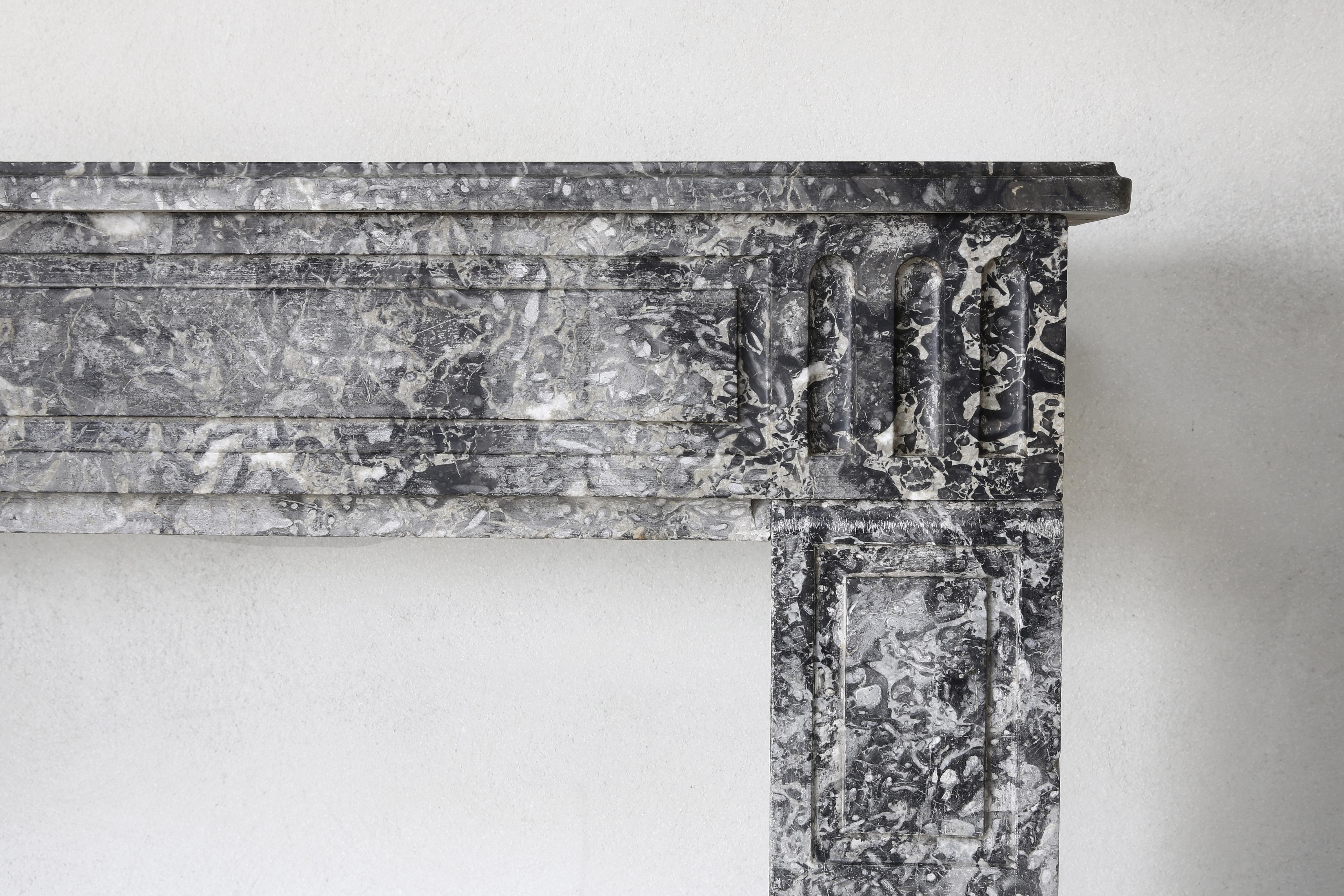 French Antique Marble Fireplace from the 19th Century, Style of Louis XVI