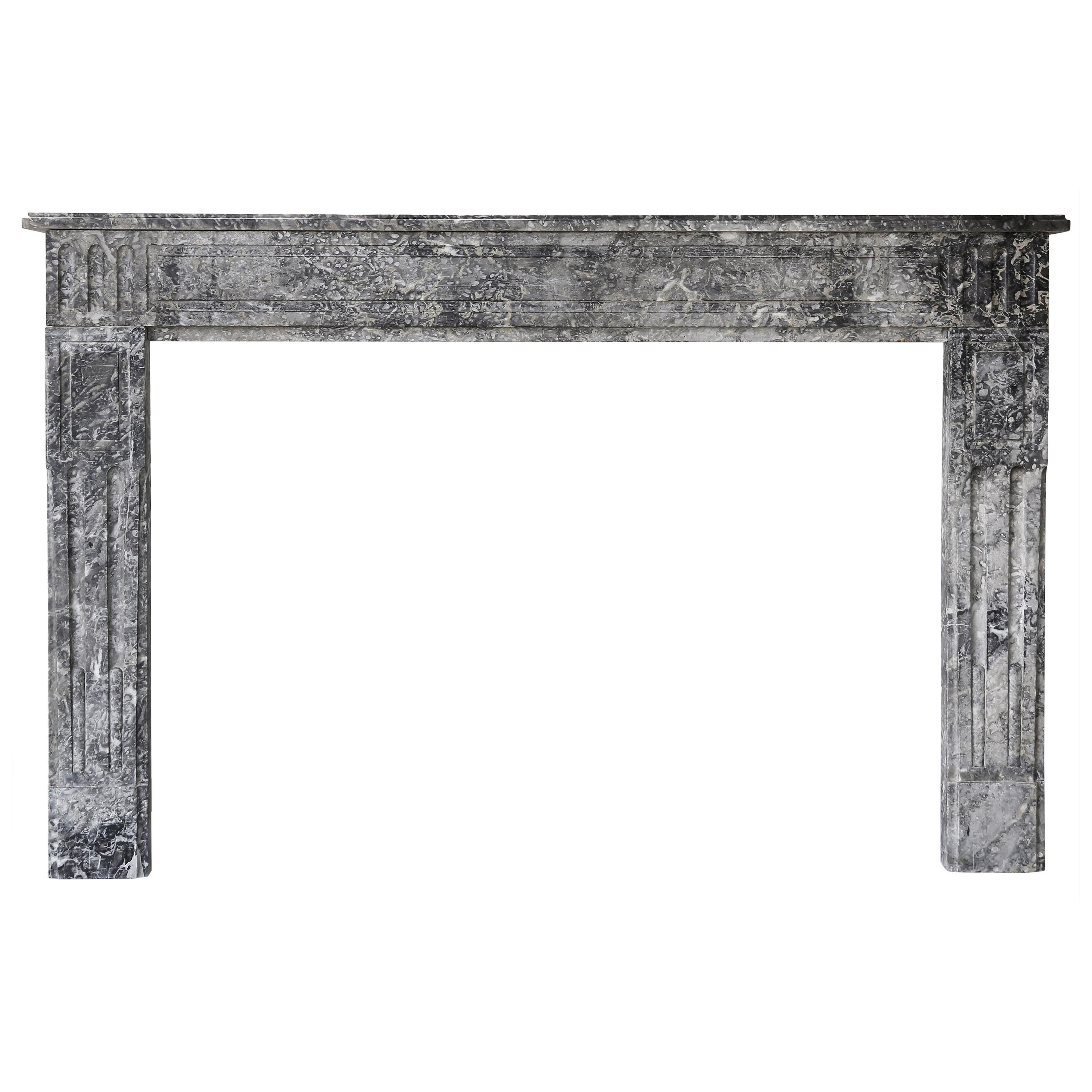 Antique Marble Fireplace from the 19th Century, Style of Louis XVI