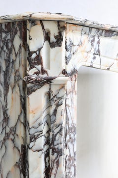 Antique Marble Fireplace in Brèche Violetta Marble  19th Cent  Louis XV style
