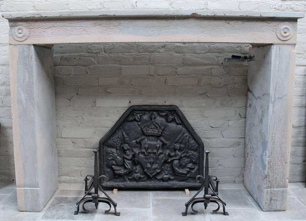 To place in front of the chimney, made out of marble stone.