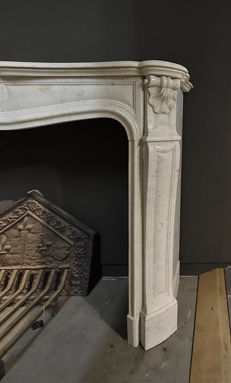 Antique Marble Fireplace Mantel, 19th Century In Fair Condition In Udenhout, NL