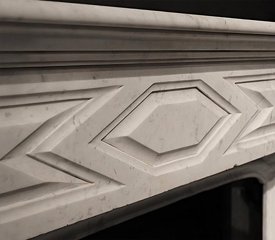 Mid-19th Century Antique marble fireplace mantel 19th Century For Sale