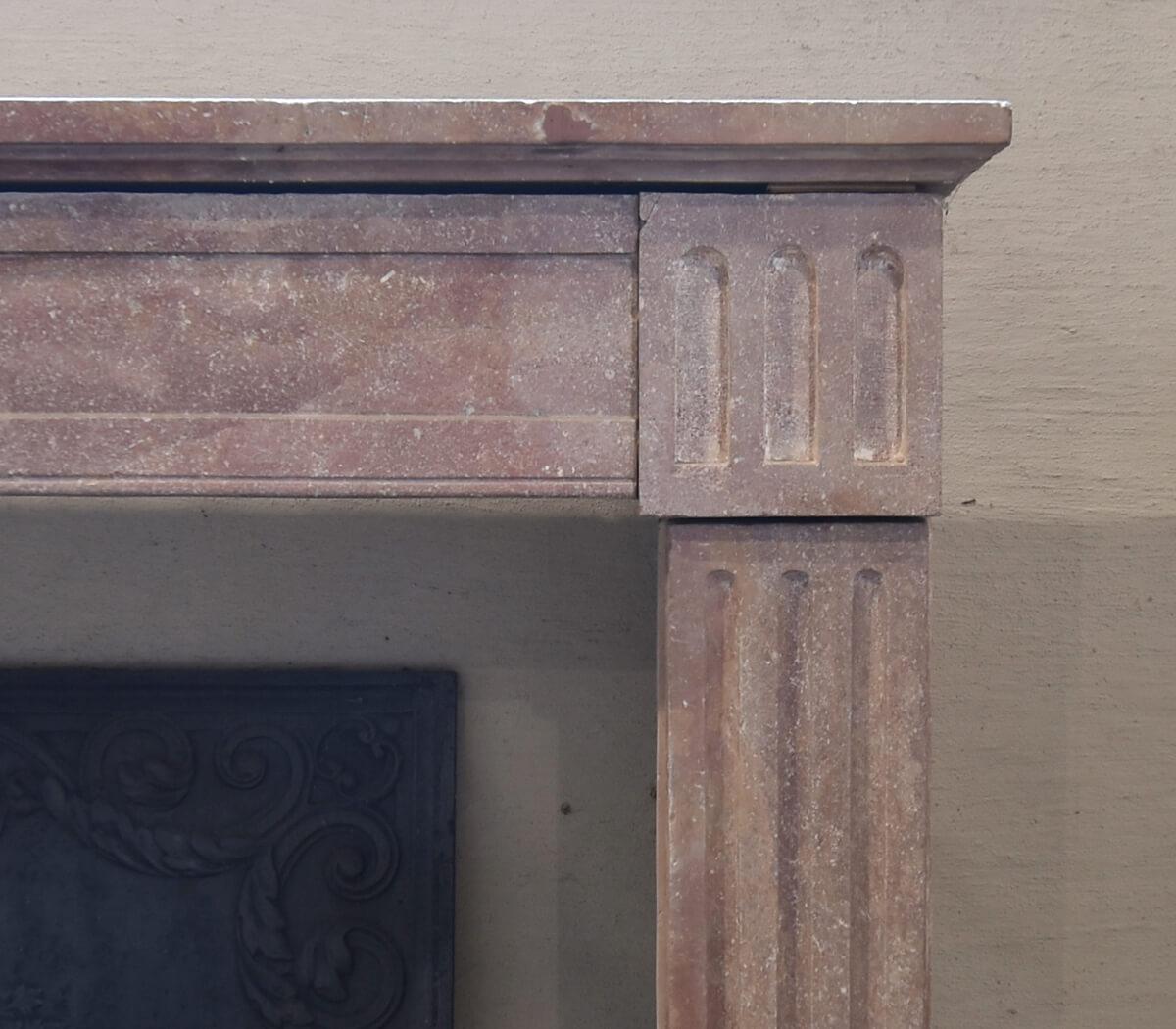 Stone Antique marble fireplace mantel 19th Century For Sale