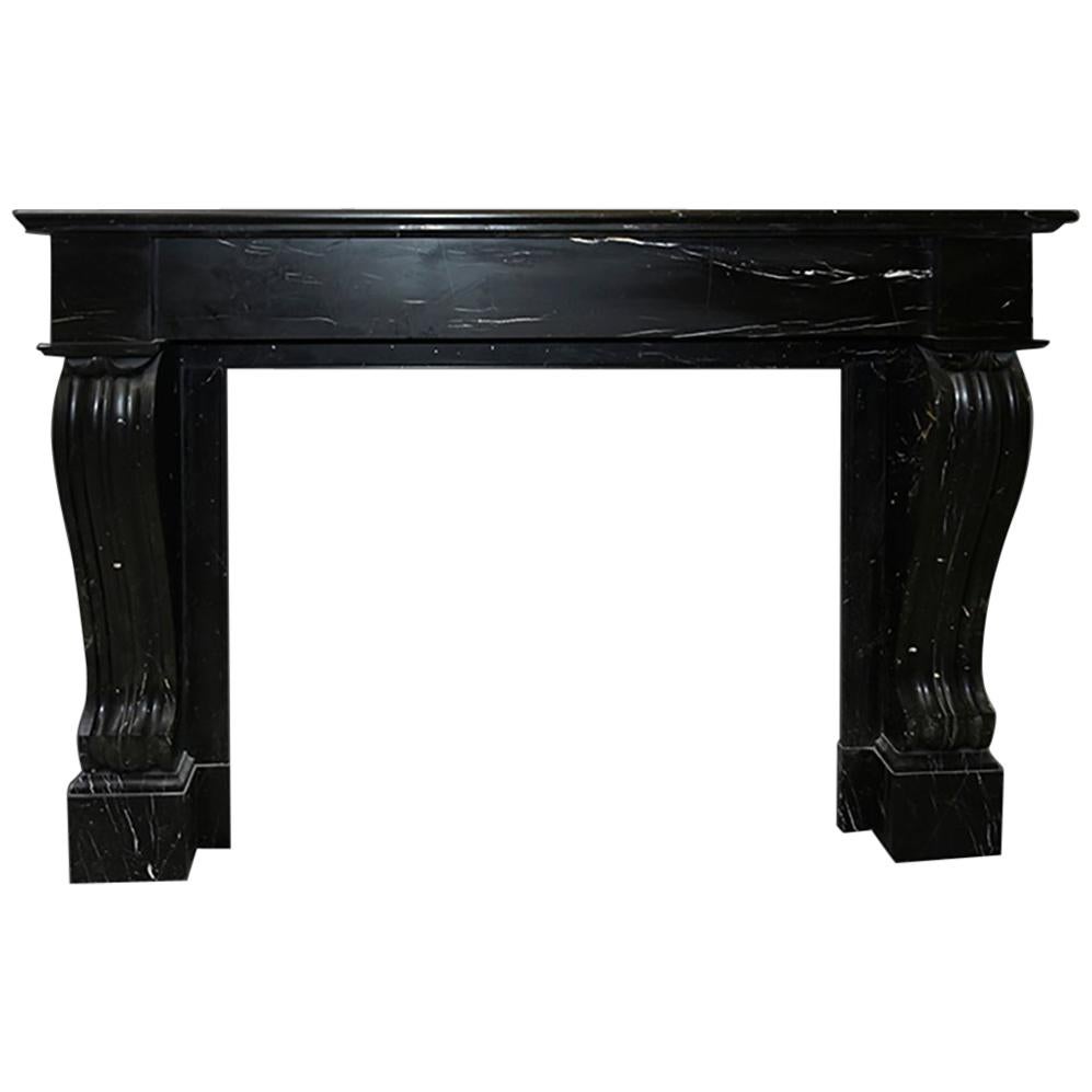 Black Marble Fireplace Mantel, 19th Century For Sale at 1stdibs