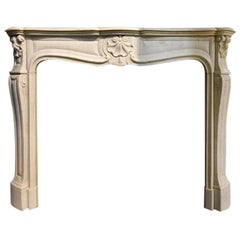 Antique Marble Fireplace Mantel, 19th Century