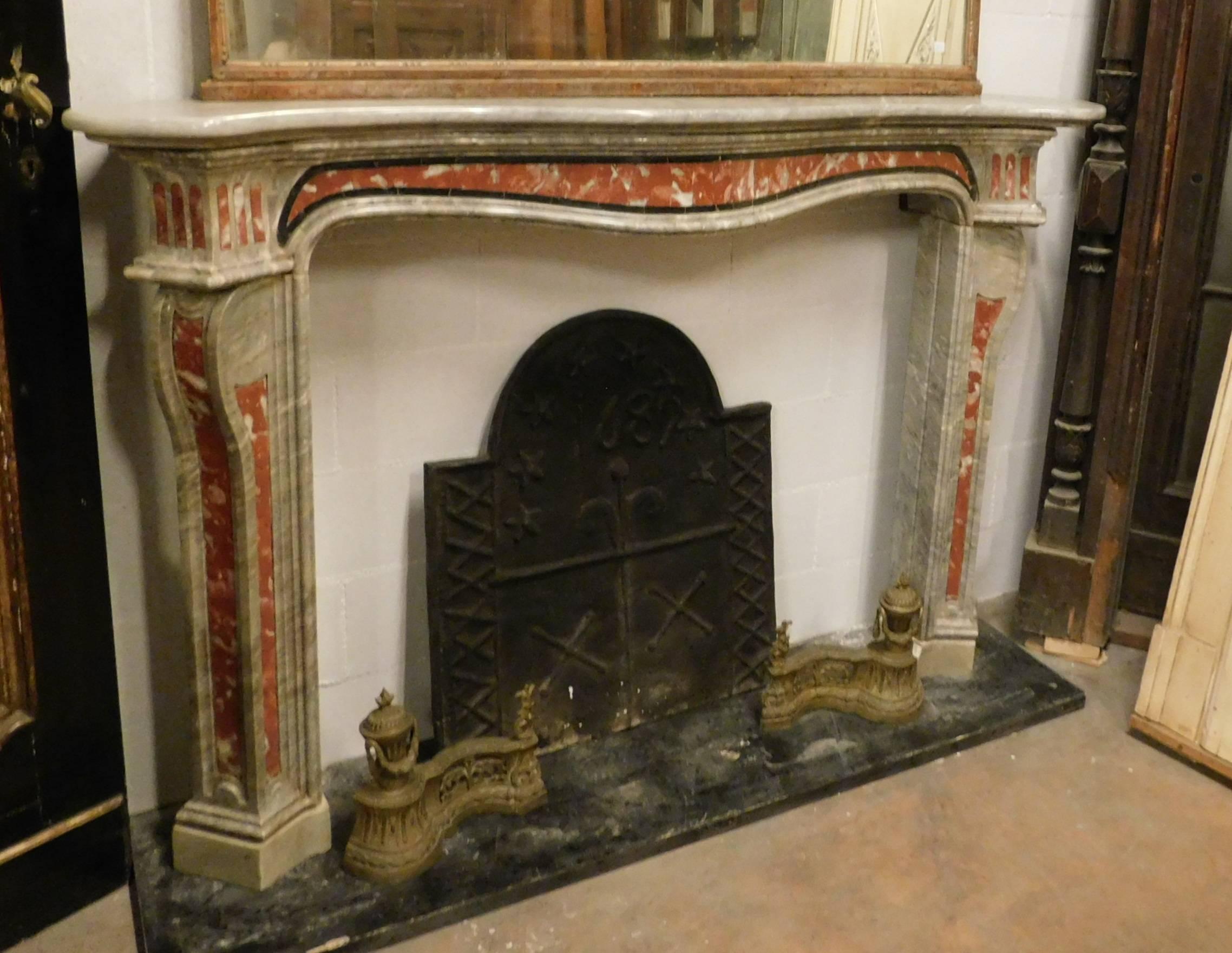 Early 18th Century Antique Marble Fireplace Mantel
