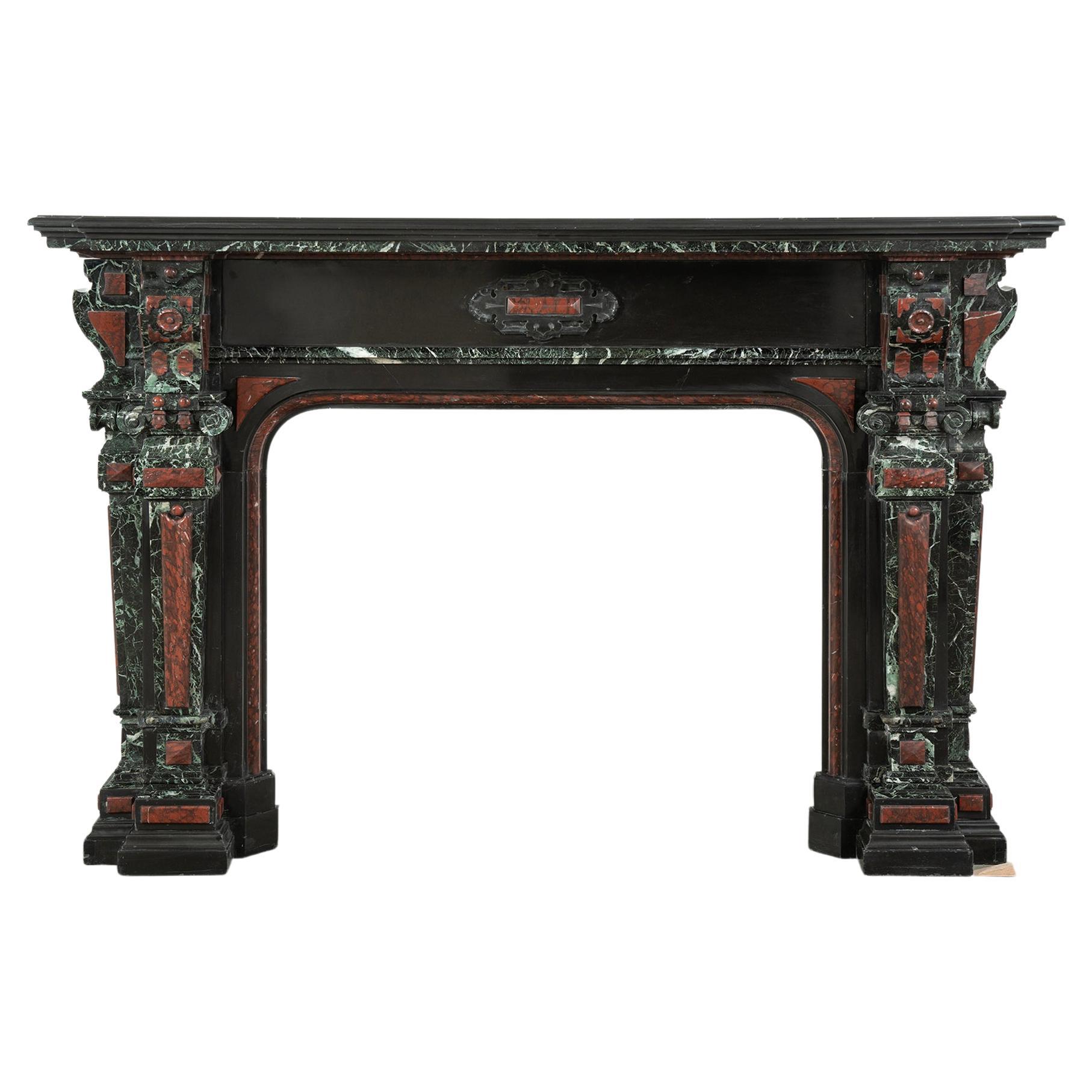 Antique Marble Fireplace Mantel  For Sale