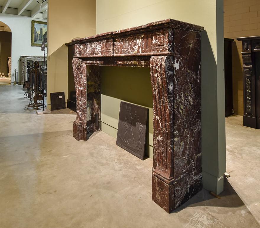 Marble Antique marble fireplace mantel from the 19th Century For Sale