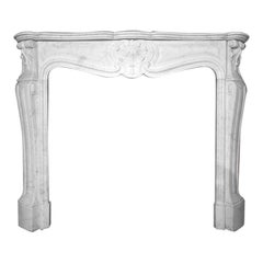 Antique Marble Fireplace Mantel Louis XV Model, 19th Century
