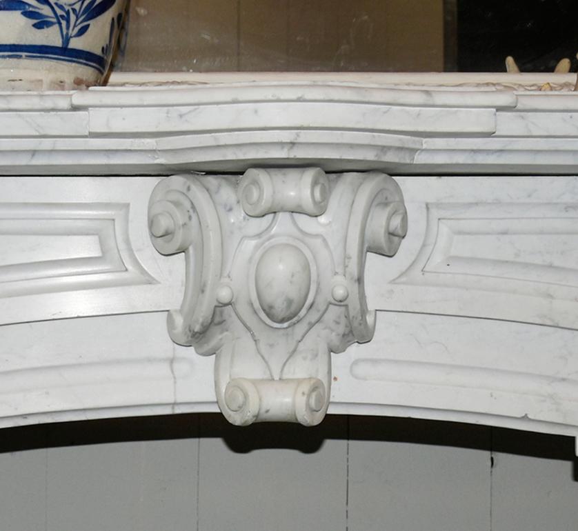 Mid-19th Century Antique Marble Fireplace Mantel Piece from the 19th Century