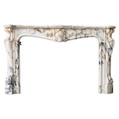 Antique Marble Fireplace Paonazzo Marble Style Rococo Monumental