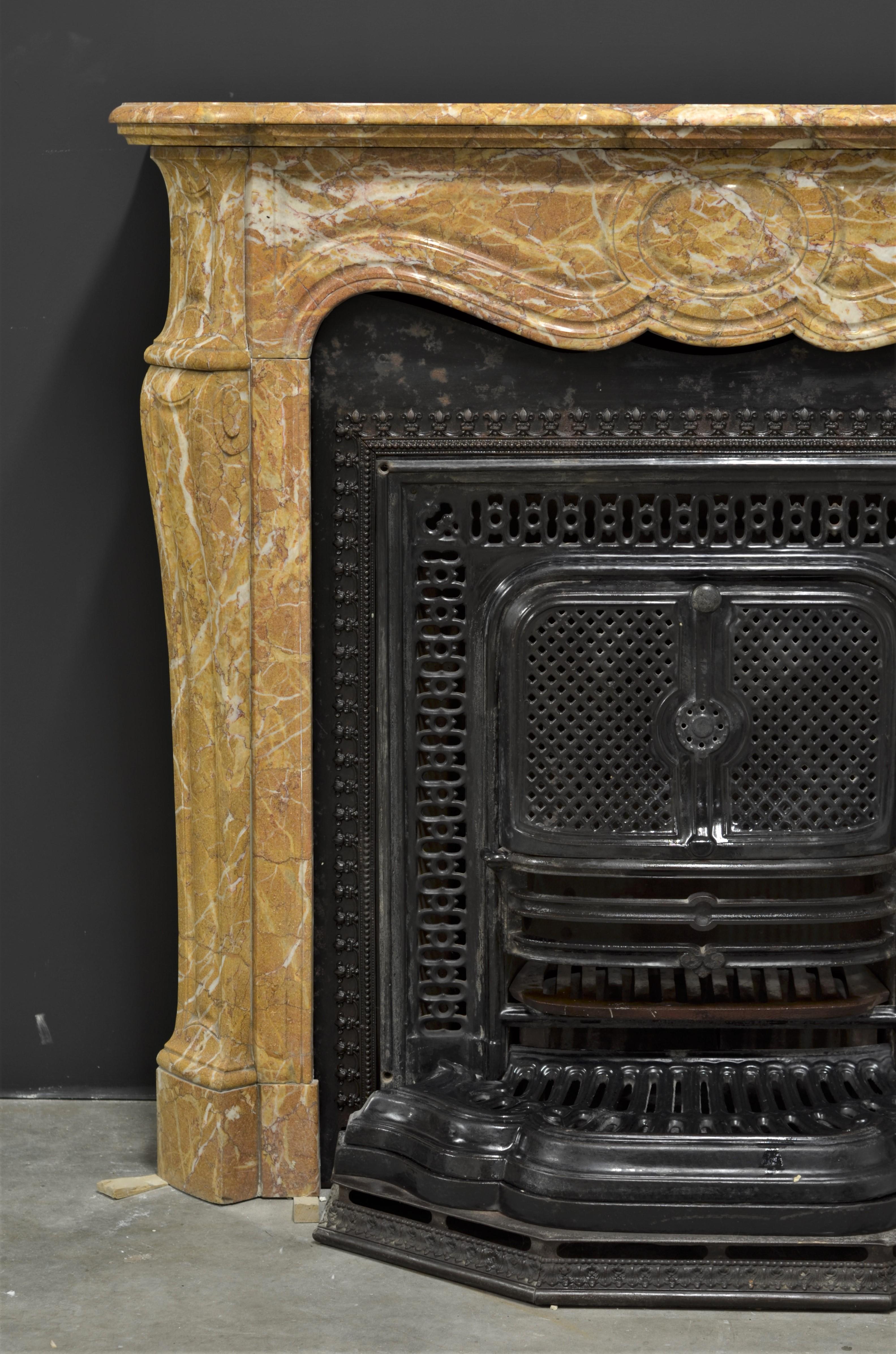 reclaimed marble fireplace