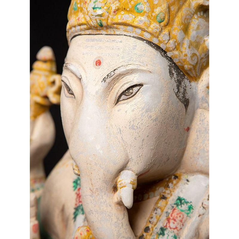 Antique Marble Ganesha Statue from Burma For Sale 5