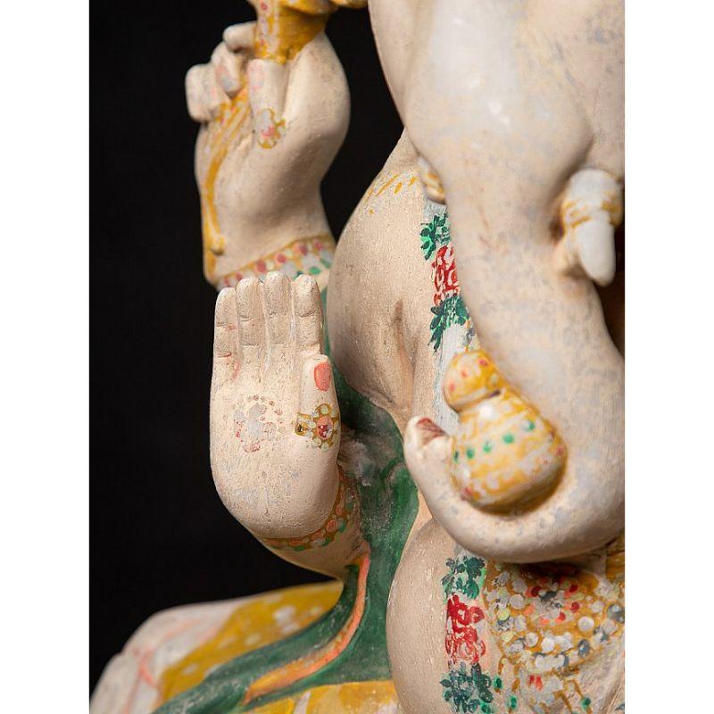 Antique Marble Ganesha Statue from Burma For Sale 6