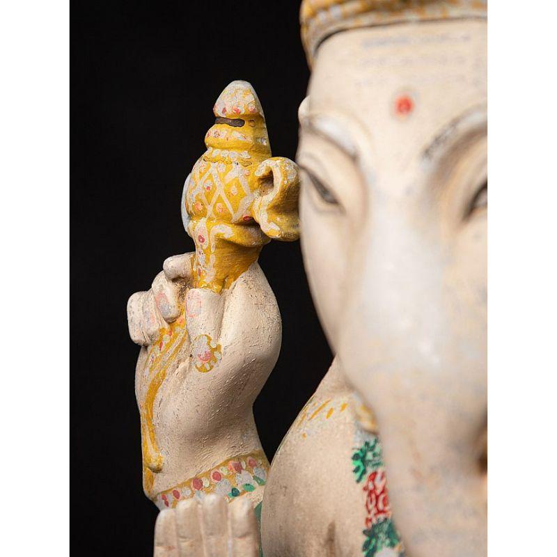 Antique Marble Ganesha Statue from Burma For Sale 7