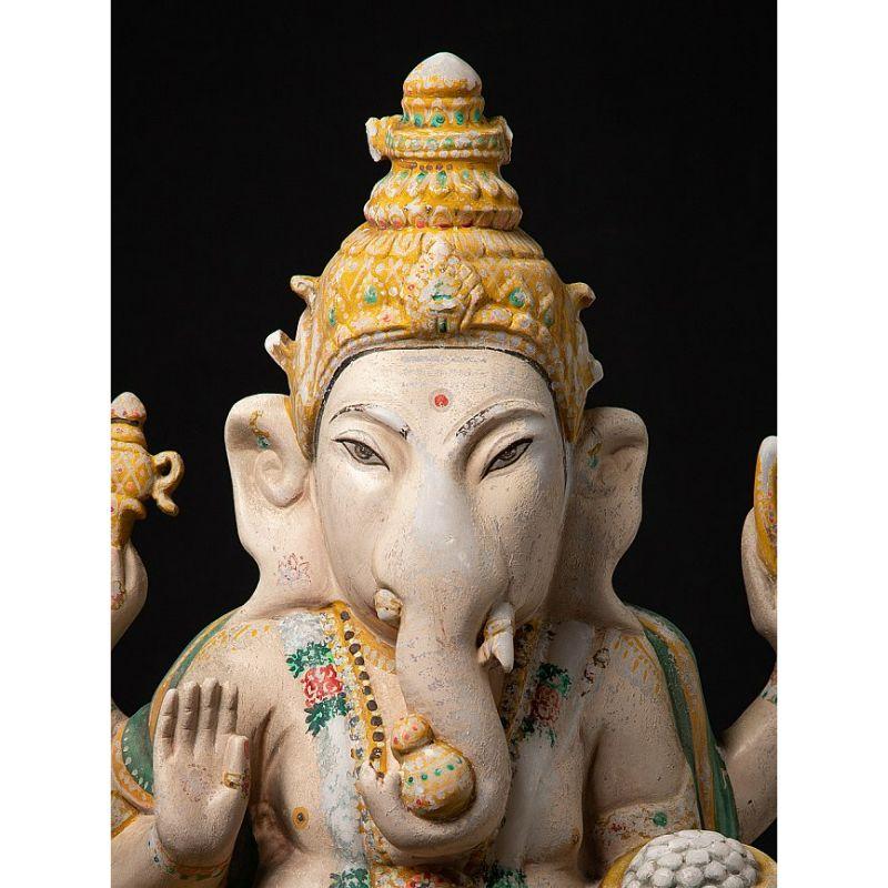 Burmese Antique Marble Ganesha Statue from Burma For Sale