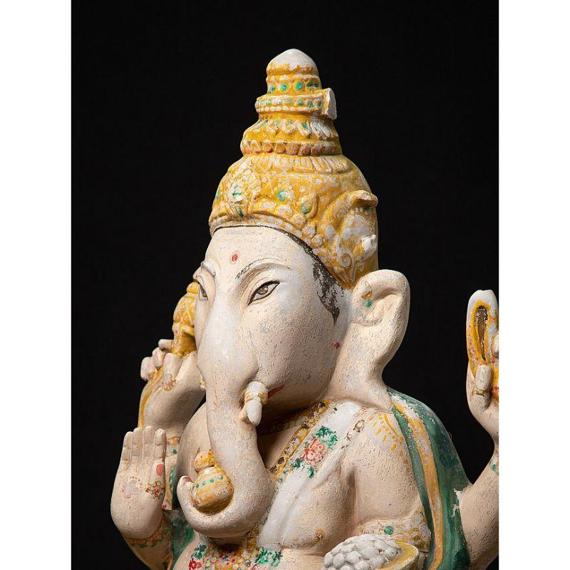 Antique Marble Ganesha Statue from Burma For Sale 1
