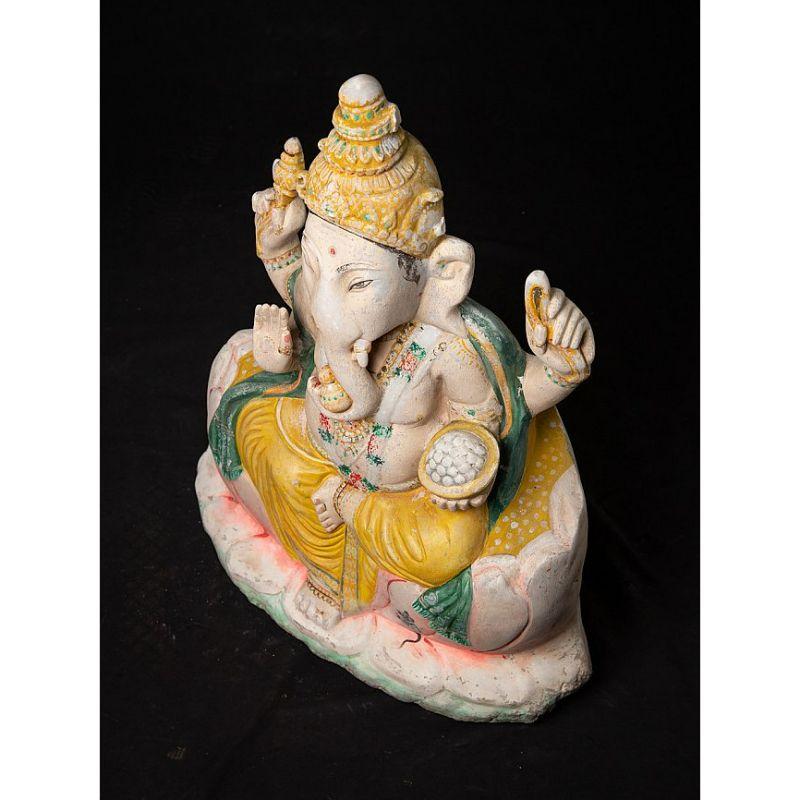 Antique Marble Ganesha Statue from Burma For Sale 2