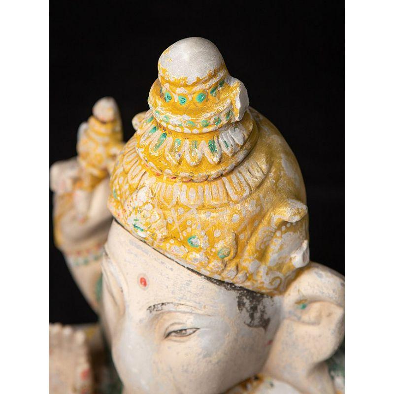 Antique Marble Ganesha Statue from Burma For Sale 3