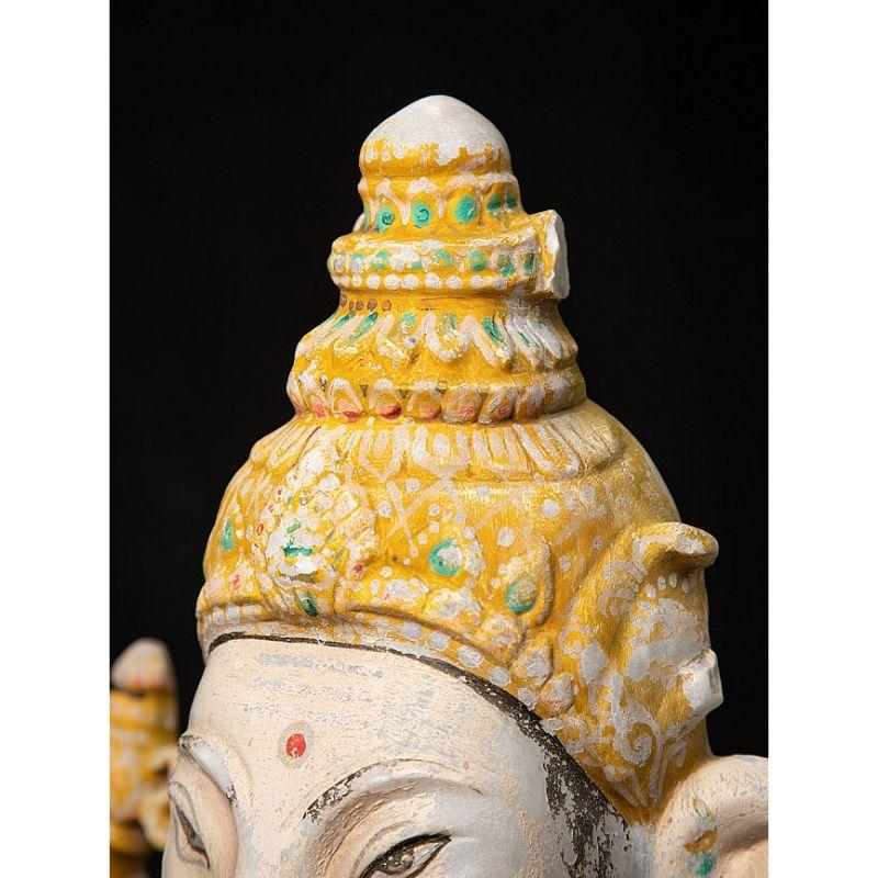 Antique Marble Ganesha Statue from Burma For Sale 4