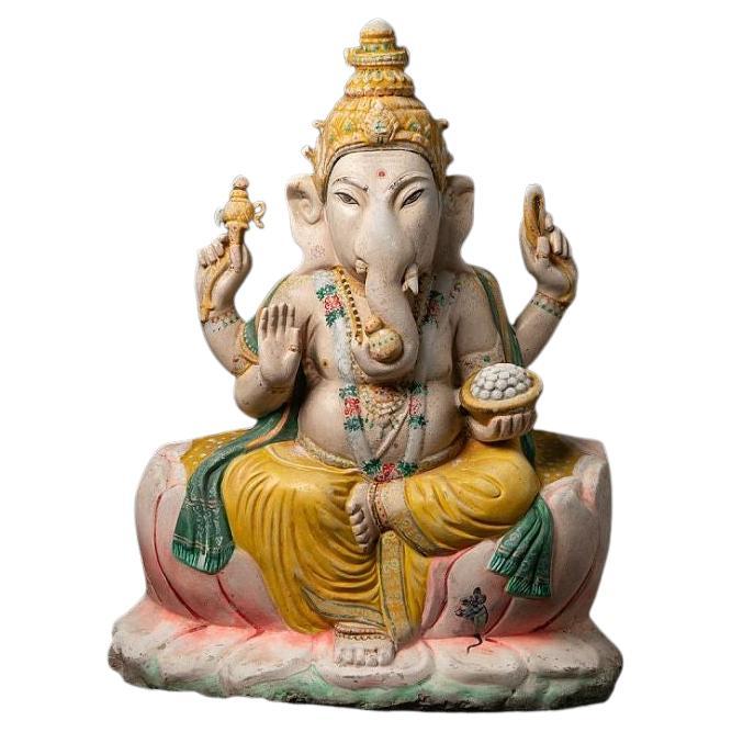 Antique Marble Ganesha Statue from Burma For Sale