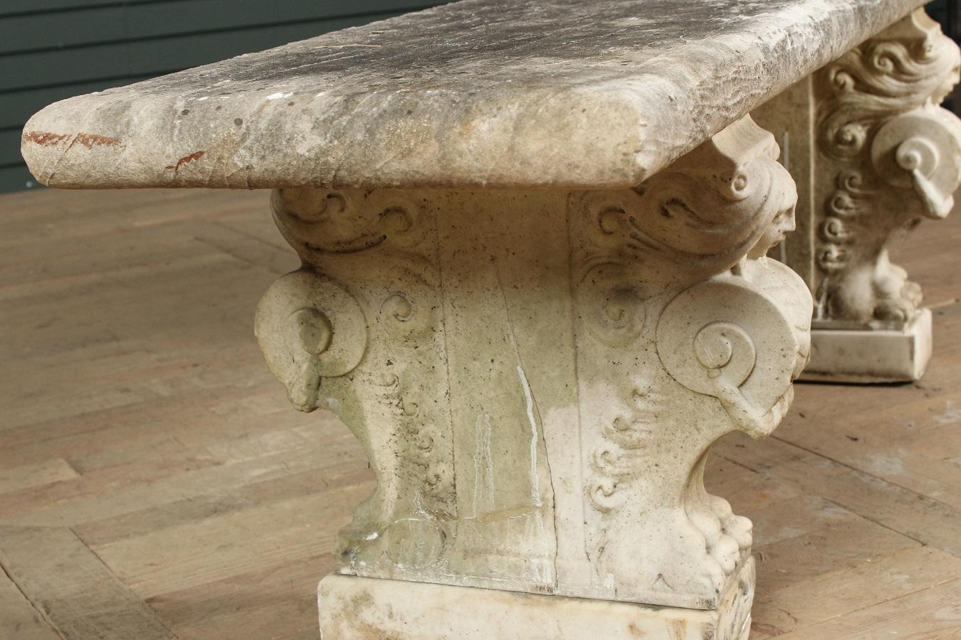 antique marble bench