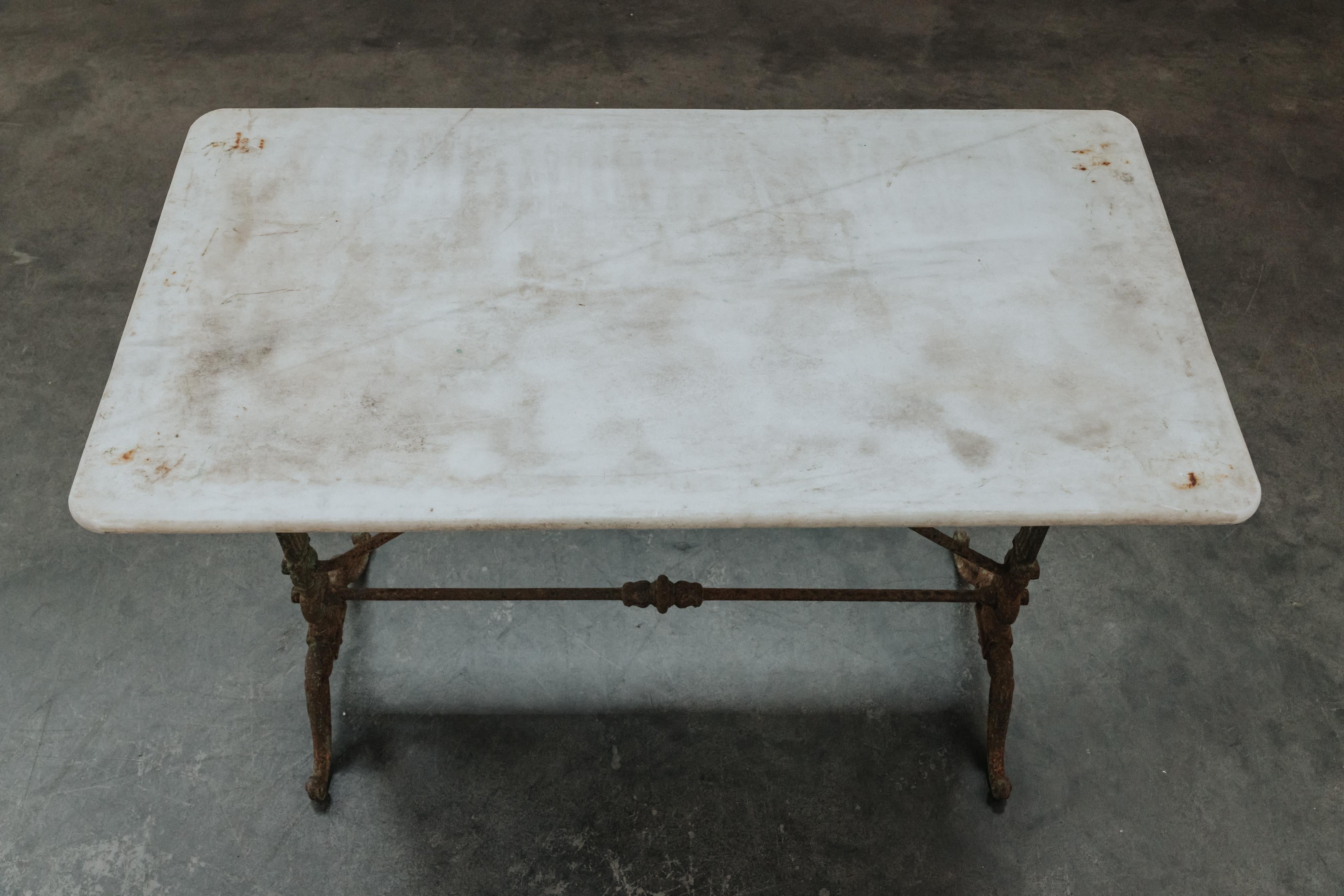 Antique Marble Garden Table From France, Circa 1850 For Sale 2