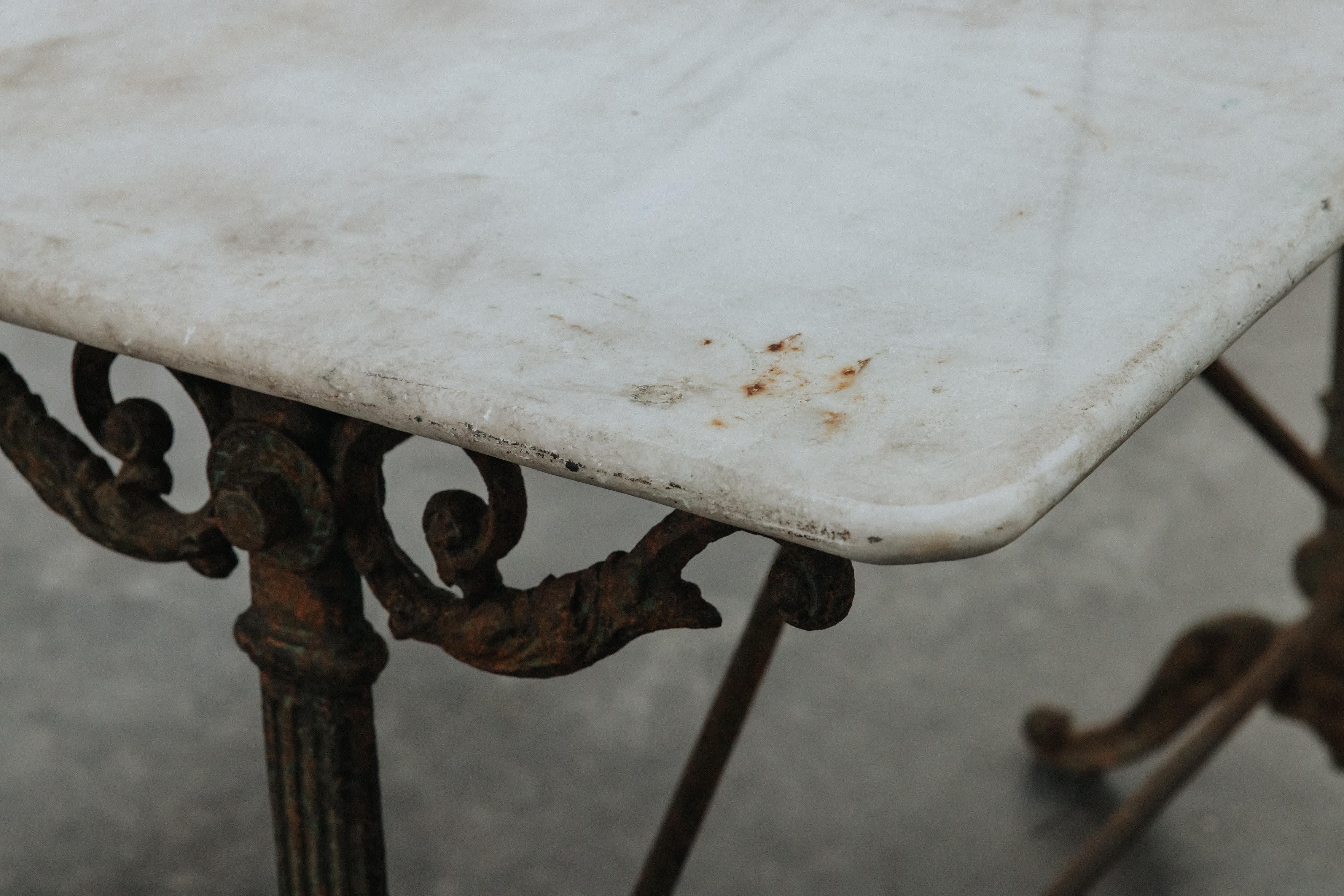 Antique Marble Garden Table From France, Circa 1850 For Sale 3
