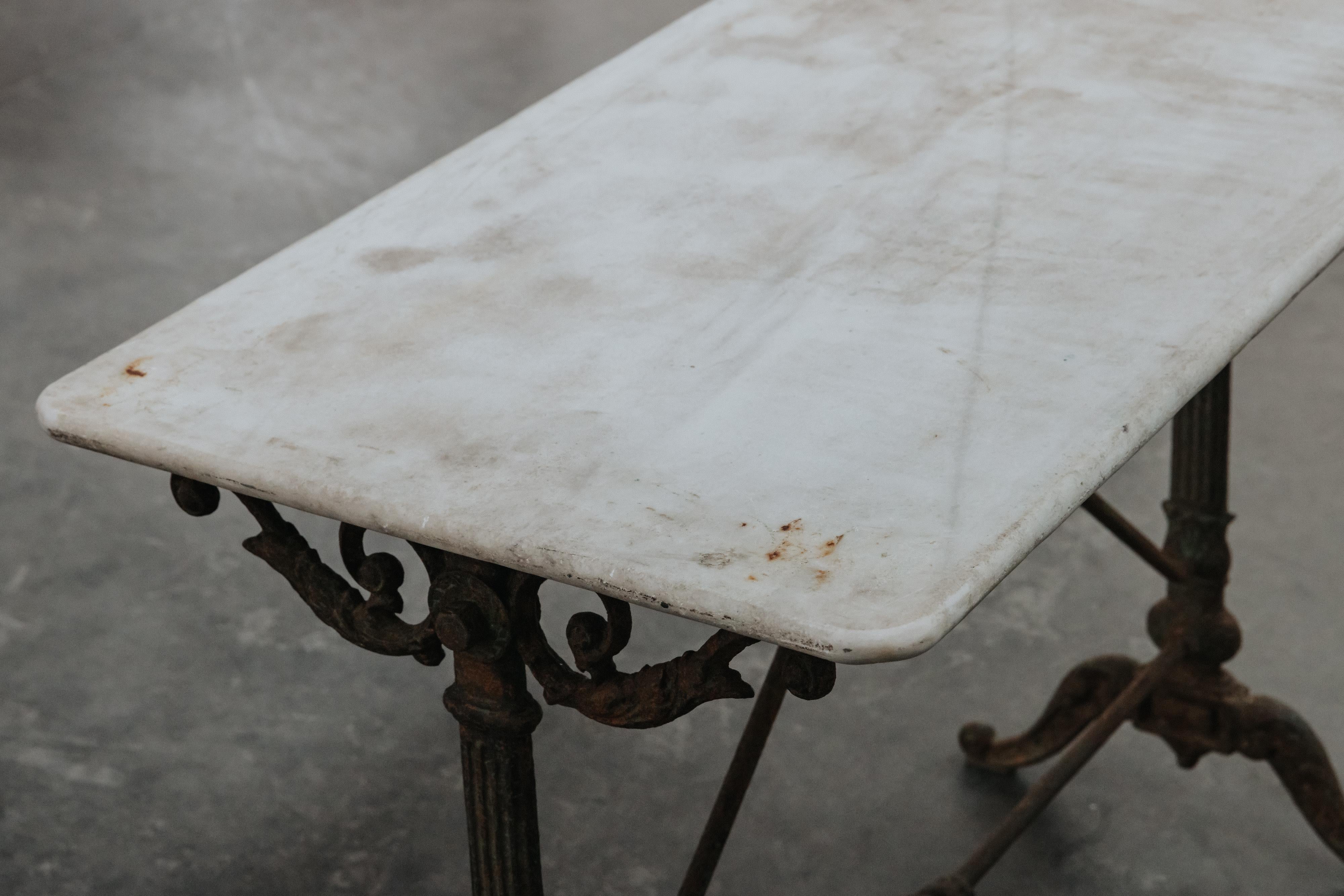 Antique Marble Garden Table From France, Circa 1850 For Sale 4