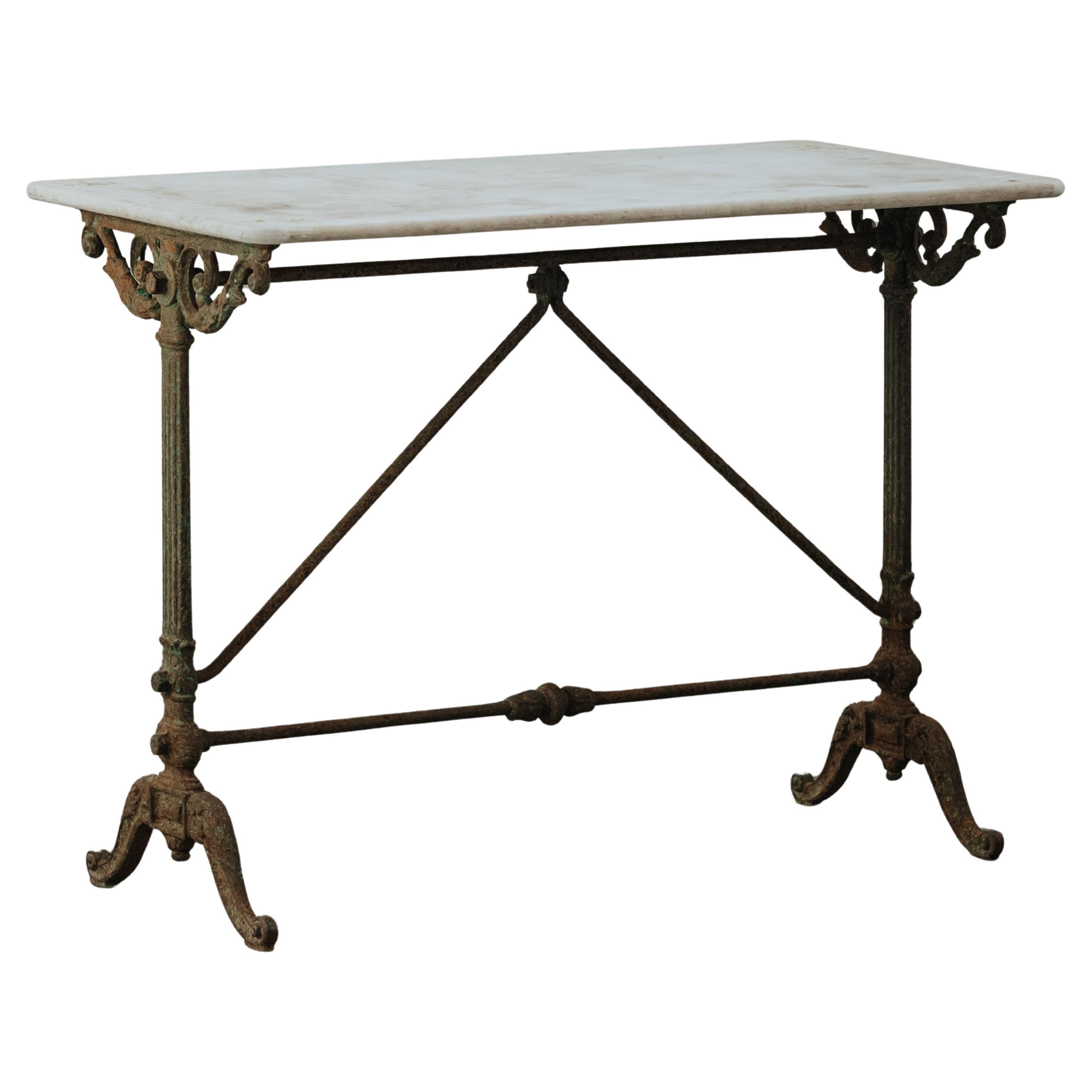 Antique Marble Garden Table From France, Circa 1850 For Sale
