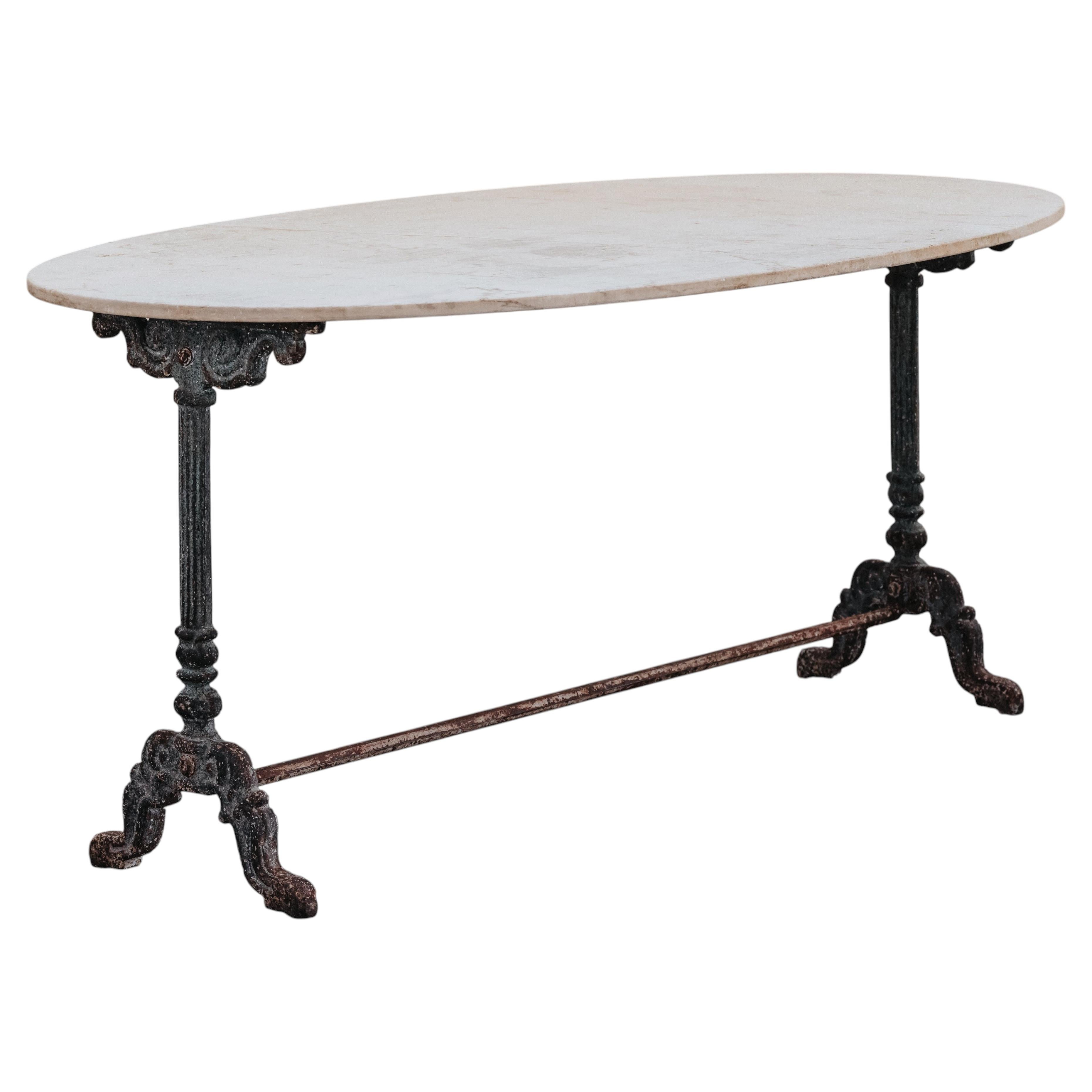 Antique Marble Garden Table From France, Circa 1880